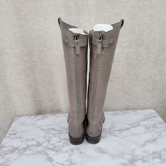 Sam Edelman Women's Penny Boot Size 7 Tall Gray Leather Knee High Riding Boots - Picture 6 of 15